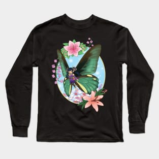 Green Butterfly Fairy Long Sleeve T-Shirt